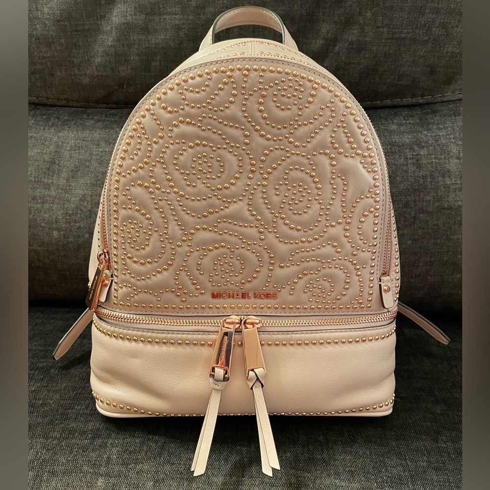 Michael Kors Medium Rhea Rose Studded Backpack